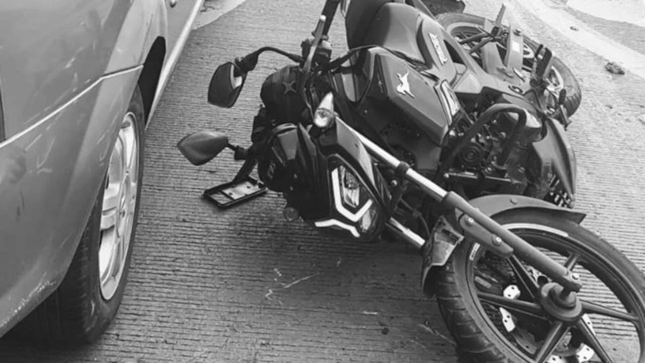 Motocicleta en la que se movilizaba Sonia en el momento del siniestro.