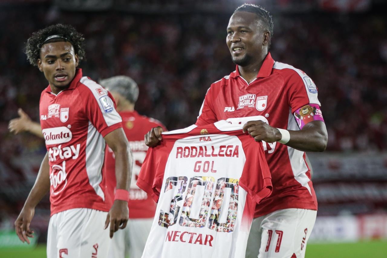 Imagen del partido entre Independiente Santa Fe y América de Cali por la vuelta de los cuartos de final de la Liga Colombiana 2026.
