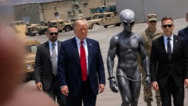 Donald Trump y una imagen que publicó hecha con IA.