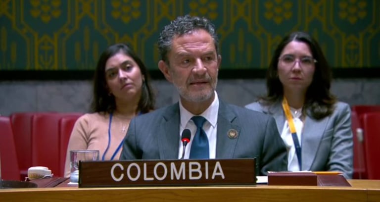 Omar Bula Escobar en su intervención ante el Consejo de Seguridad de las Naciones Unidas