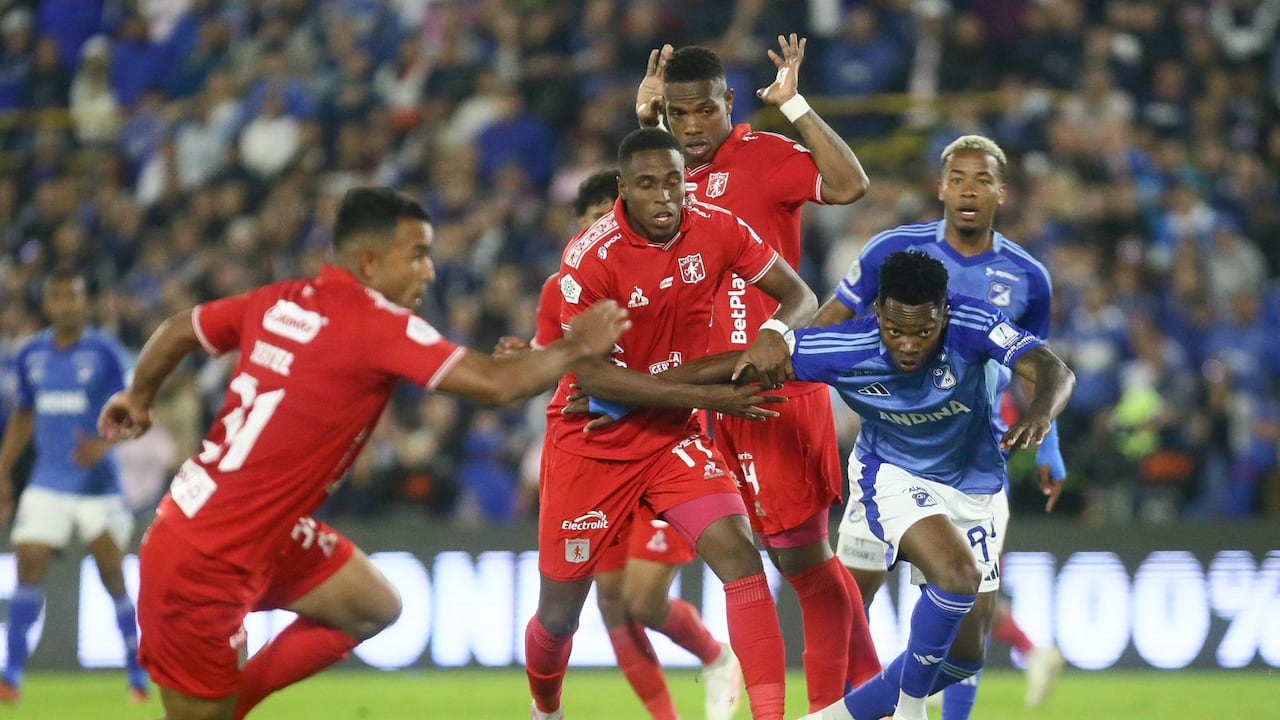 Imagen del encuentro entre Millonarios y América de Cali por la fecha 14 del segundo semestre de la Liga Colombiana 2025.