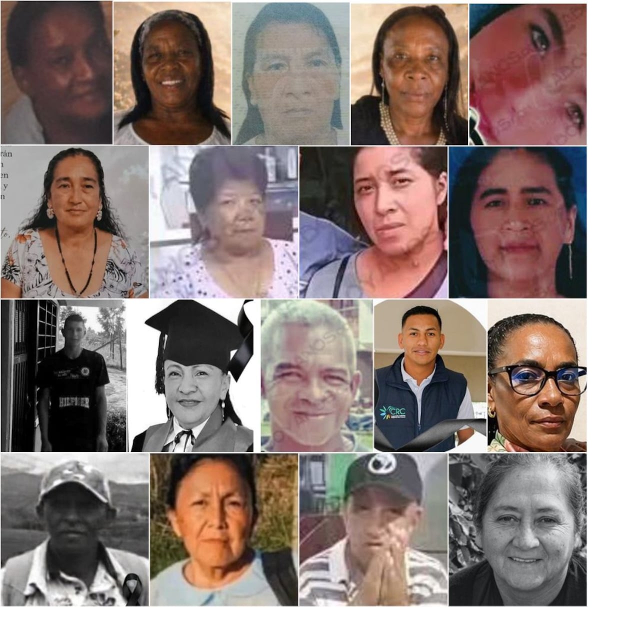 Las mujeres de la Pedregosa, Cajibío, rechazaron el asesinato de sus compañeros y compañeras, habitantes de este poblado rural de esta localidad del centro del Cauca. Virgelina Valencia, Teodomira Salazar, Luz Dary Solarte, Andrea Golondrino, Etelvina Valencia, Daniela Valencia, Clemencia Valencia y Liliana Valenzuela Valencia son los nombres de algunas ciudadanas que fallecieron ese ataque. Las otras víctimas son de Caldono, Popayán y El Patía.