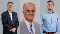 En la foto de izquierda a derecha aparecen el nuevo presidente y vicepresidentes de la Junta Directiva de la Cámara de Comercio de Cali: Humberto José Fernández Paz, presidente; Jairo de Jesús Ramírez Serna y Leonardo Andrés Rojas Barrero, vicepresindentes