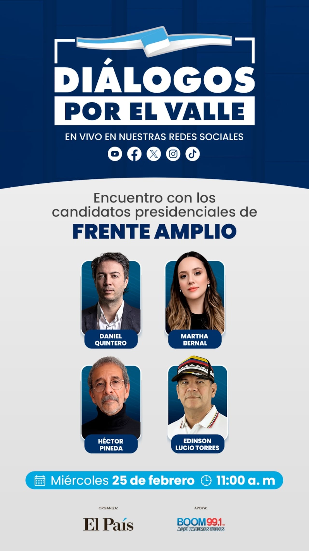 Estos serán los participantes por el Frente Amplio.