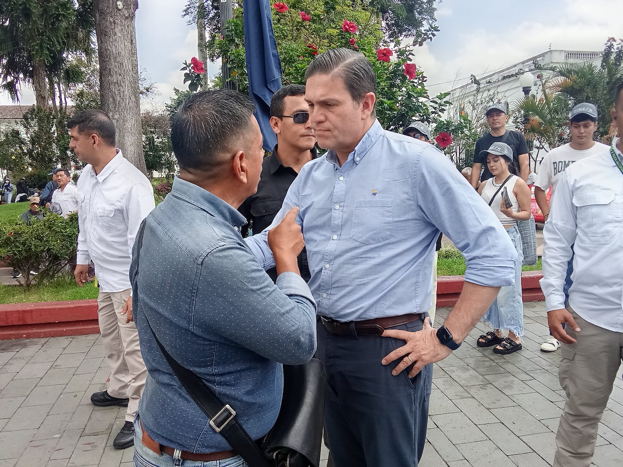Juan Carlos Piinzón en Popayán, durante la pasada campaña electoral, previo al 8 de marzo.