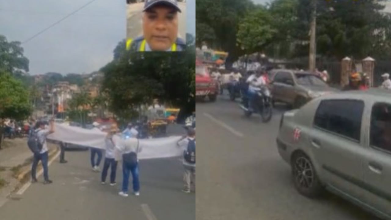 Protesta en la vía al mar por paro nacional