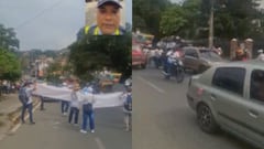 Protesta en la vía al mar por paro nacional