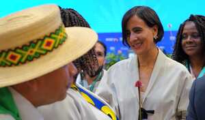 Ministra de Ambiente, Susana Muhamad, en la inauguración de la COP 16 en Cali.