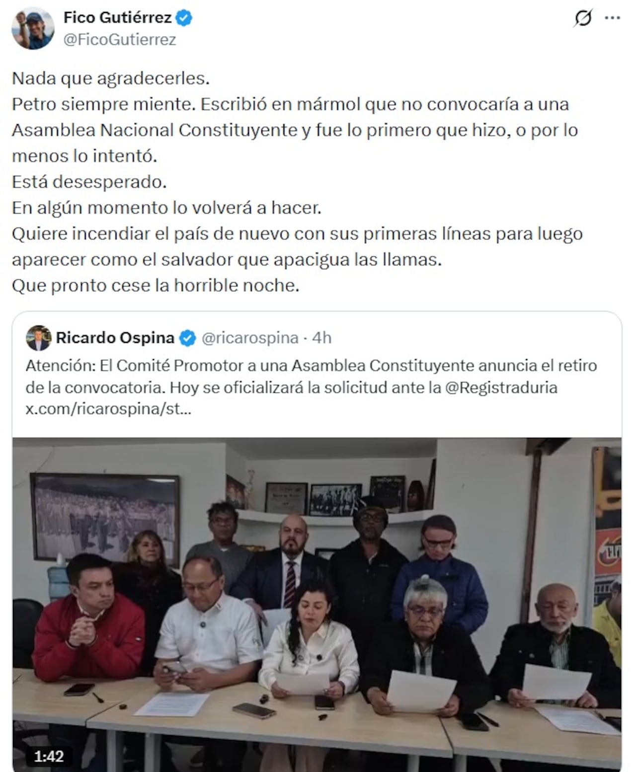 Federico Gutiérrez se fue en contra del gobierno de Petro.