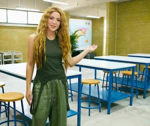 Shakira en la inauguración de uno de sus colegios Pies Descalzos en Barranquilla.