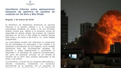 Cancillería frenó el proceso debido a la situación en Oriente Medio.