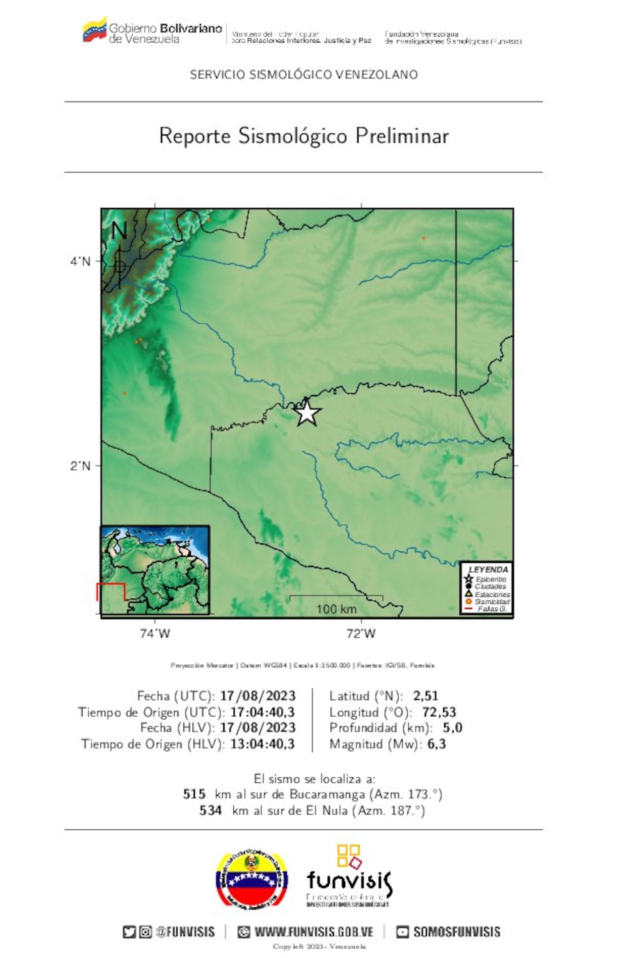 El más reciente sismo en Venezuela se sintió el 17 de agosto tras los fuertes movimientos de tierra en Colombia.
