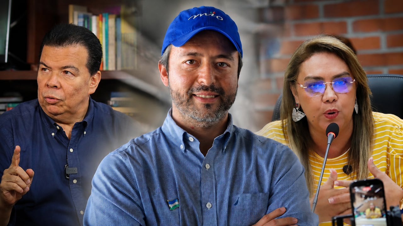 Roberto Ortiz, Álvaro Rengifo y la concejal María del Carmen Londoño.