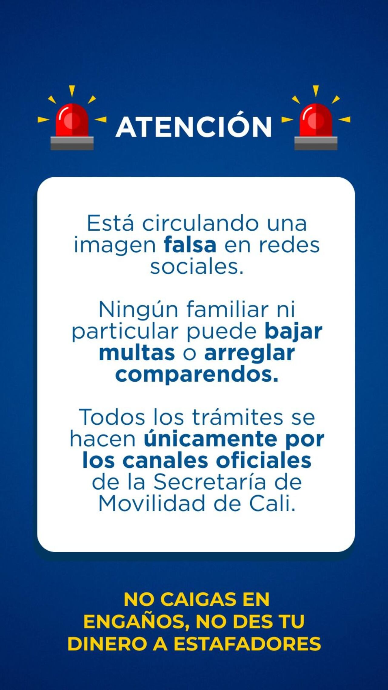 Desde Movilidad hicieron un llamado a la ciudadanía a no caer en este tipo de estafas.