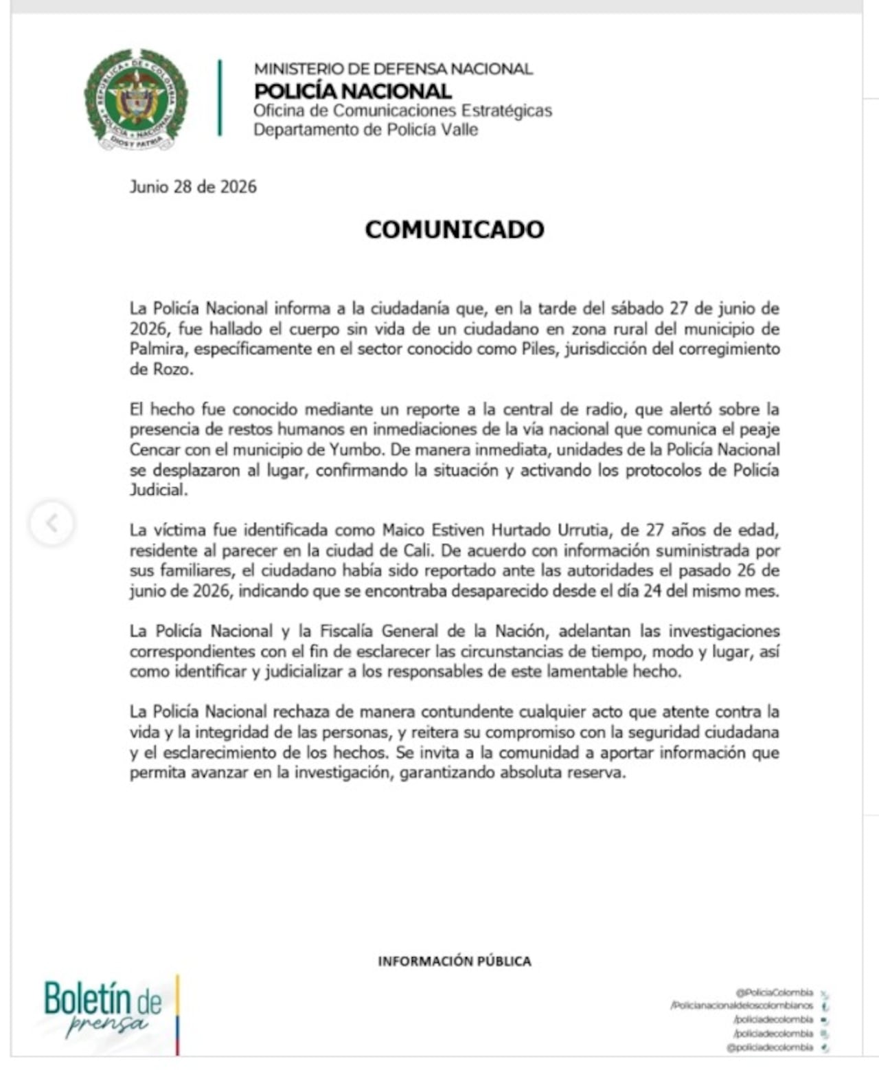 Policía Valle