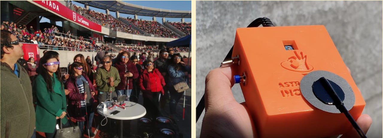 El dispositivo LightSound, con el que personas con discapacidad visual y baja visión podrán disfrutar del eclipse.