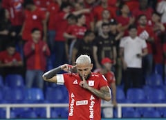 Duván Vergara celebrando su gol con América de Cali ante Junior