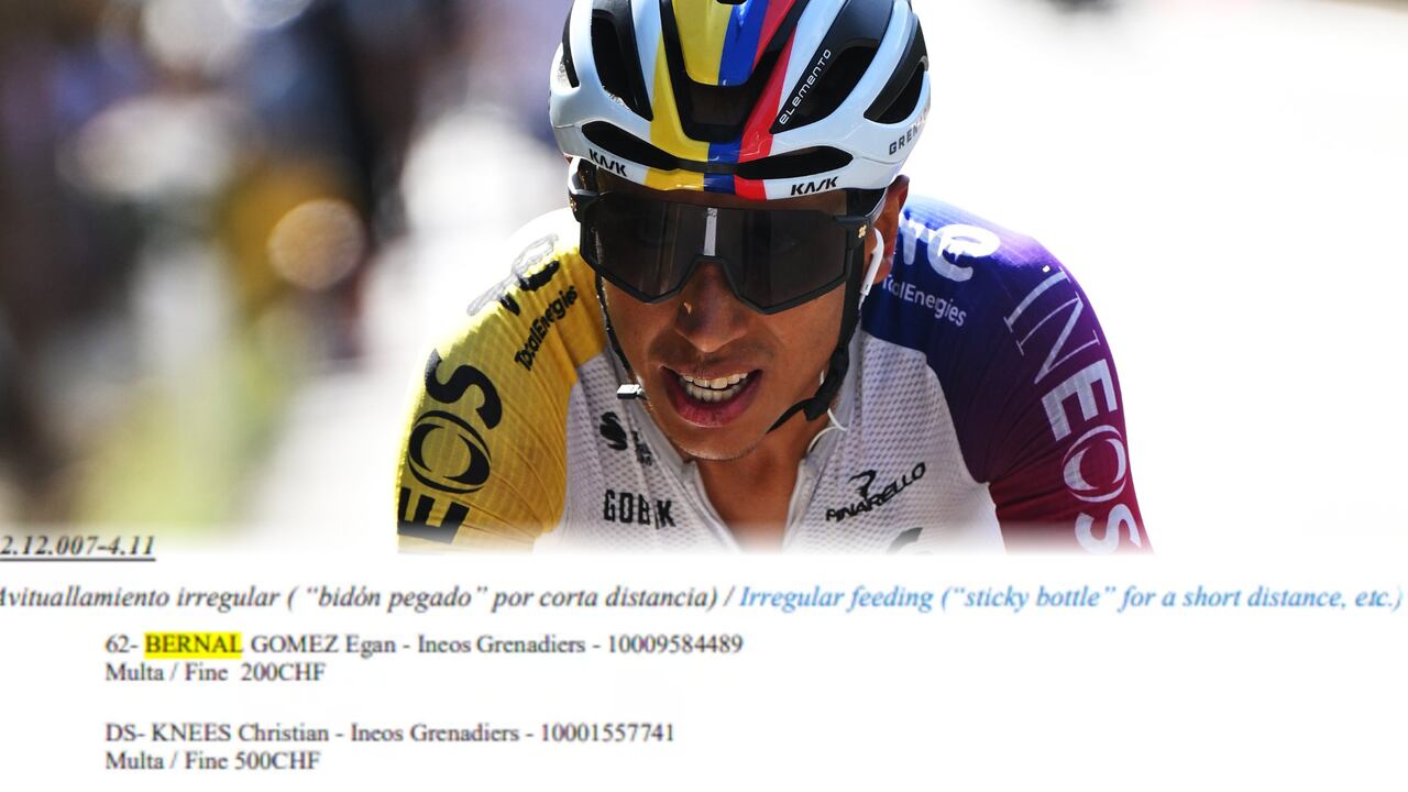 Multa oficial para Egan Bernal en La Vuelta a España 2025 tras maniobra irregular.
