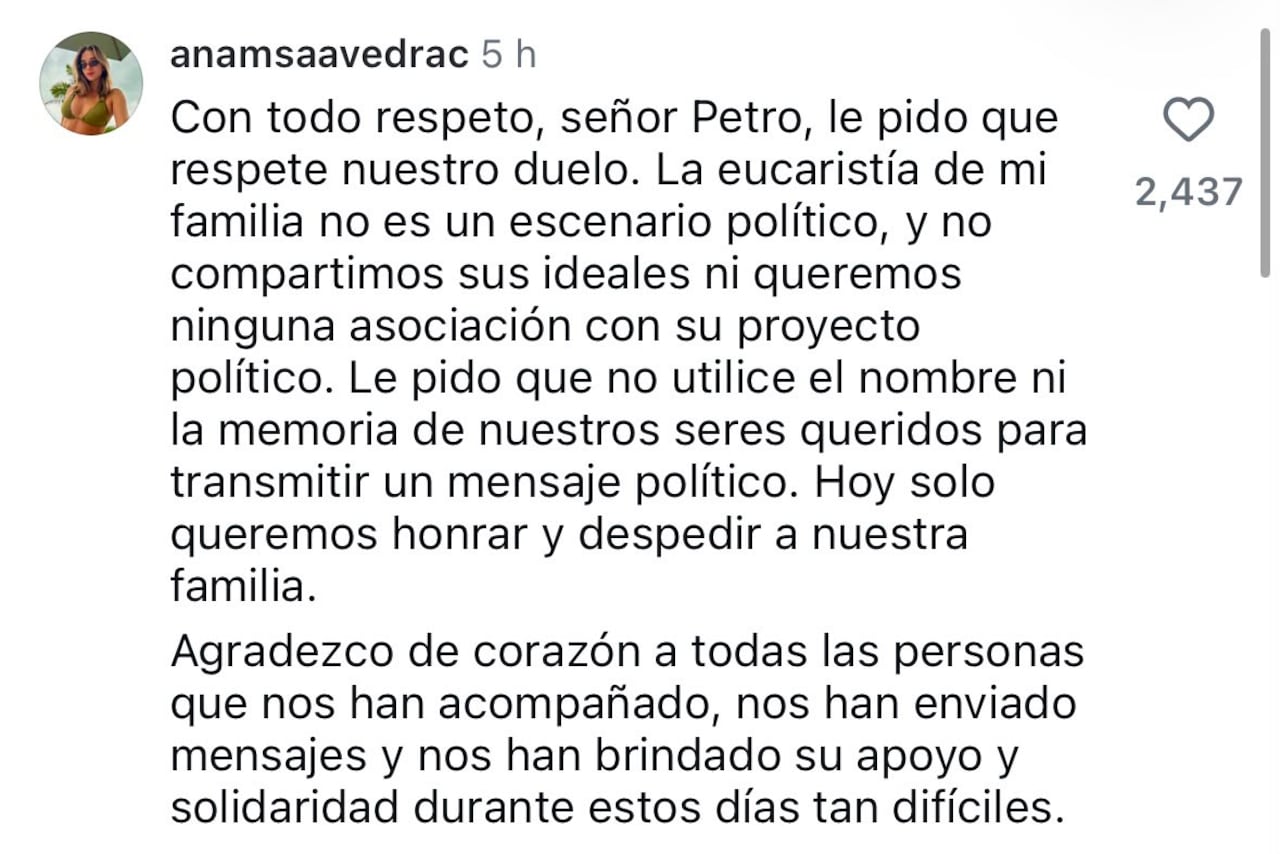 Comentario de Ana María Saavedra.