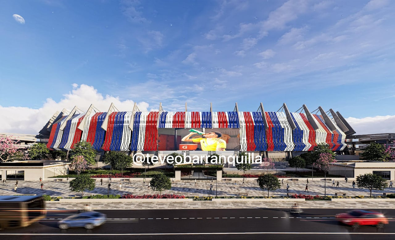 Así quedaría por fuera el Estadio Metropolitano Roberto Meléndez de la ciudad de Barranquilla.