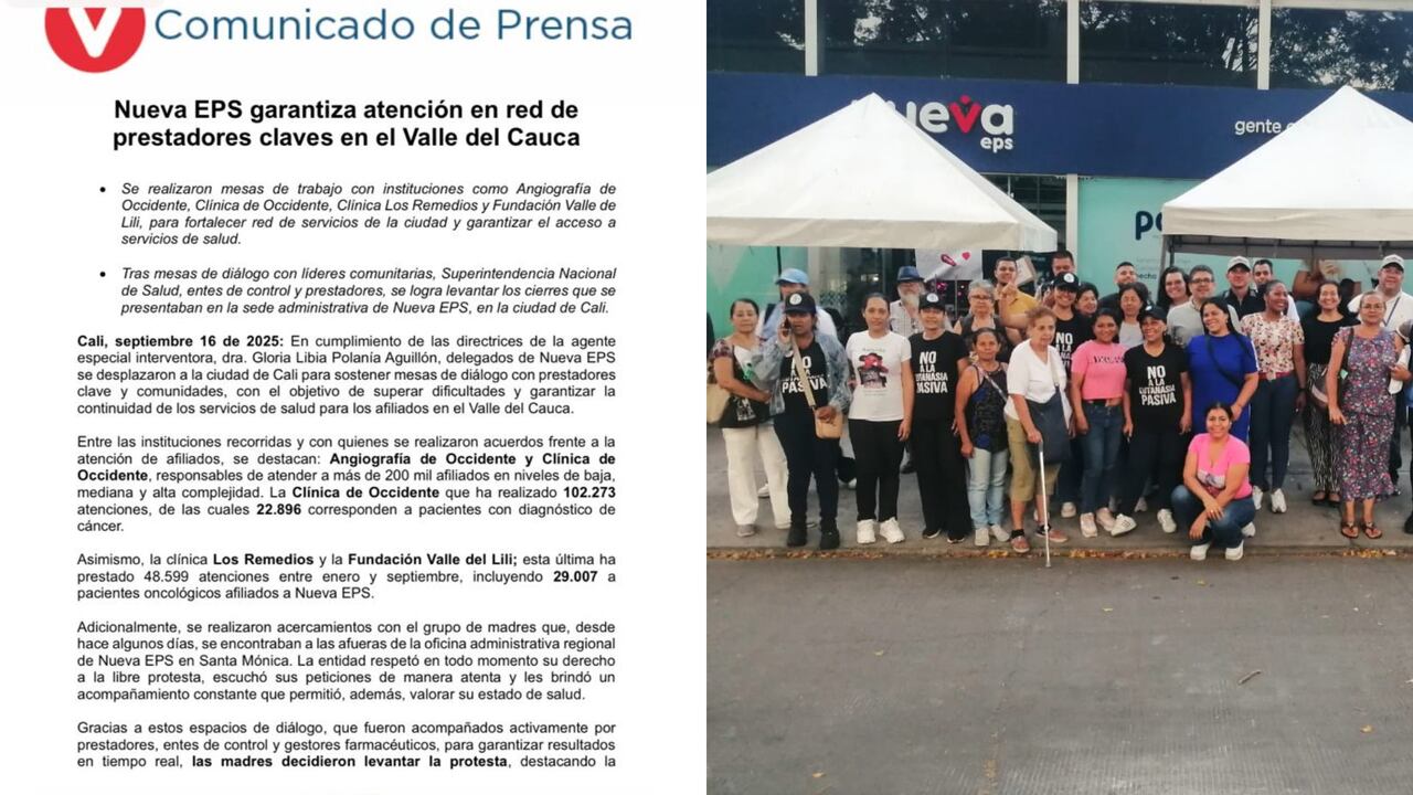 Tras ocho días de protesta, Nueva EPS, respondió a reclamos de familias en Cali y logró levantar el plantón con nuevas garantías.