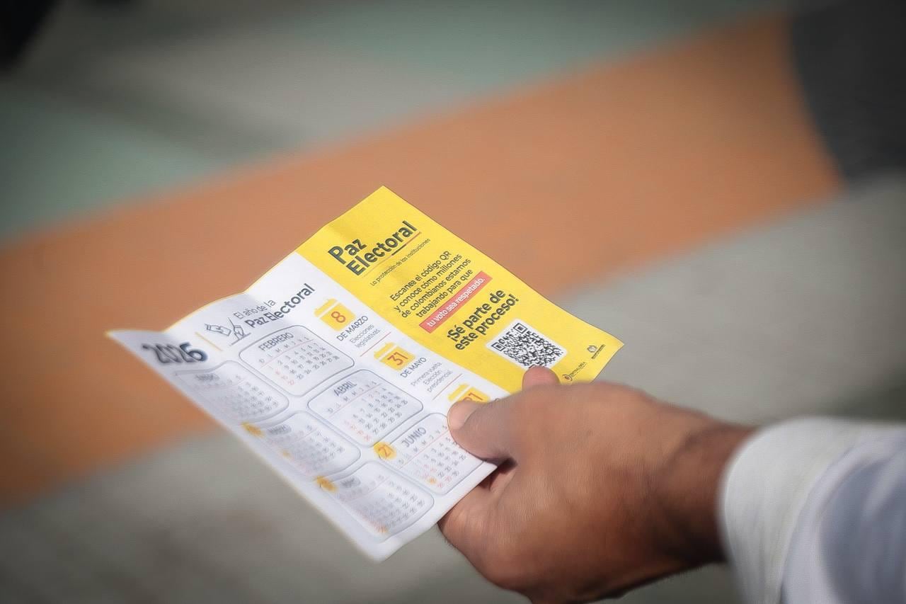 Material informativo de la campaña “Colombia se viste de Paz Electoral”, orientado a fortalecer la participación consciente y la defensa de la democracia.