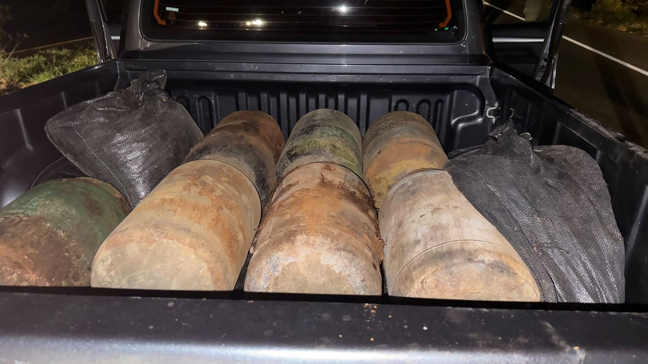 Cilindros incautados en el Cauca