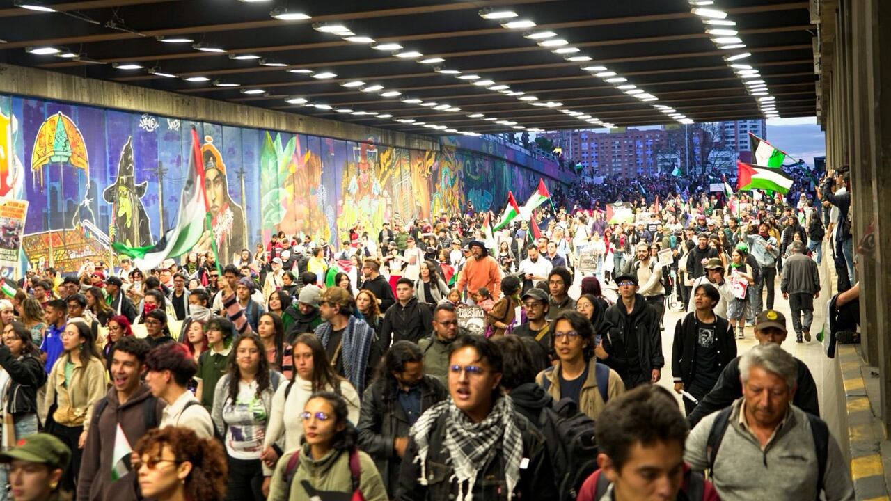 La manifestación, que se desarrollaba en apoyo al pueblo palestino.