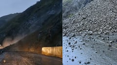 deslizamiento vía al mar.