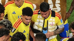 Luis Díaz despide a James Rodríguez de la Selección Colombia.