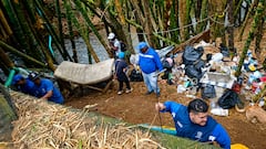 Trabajadores y miembros de la comunidad retiraron residuos sólidos acumulados en la ribera del río Meléndez, en el Bosque Urbano El Ingenio, uno de los principales corredores ambientales del sur de Cali.