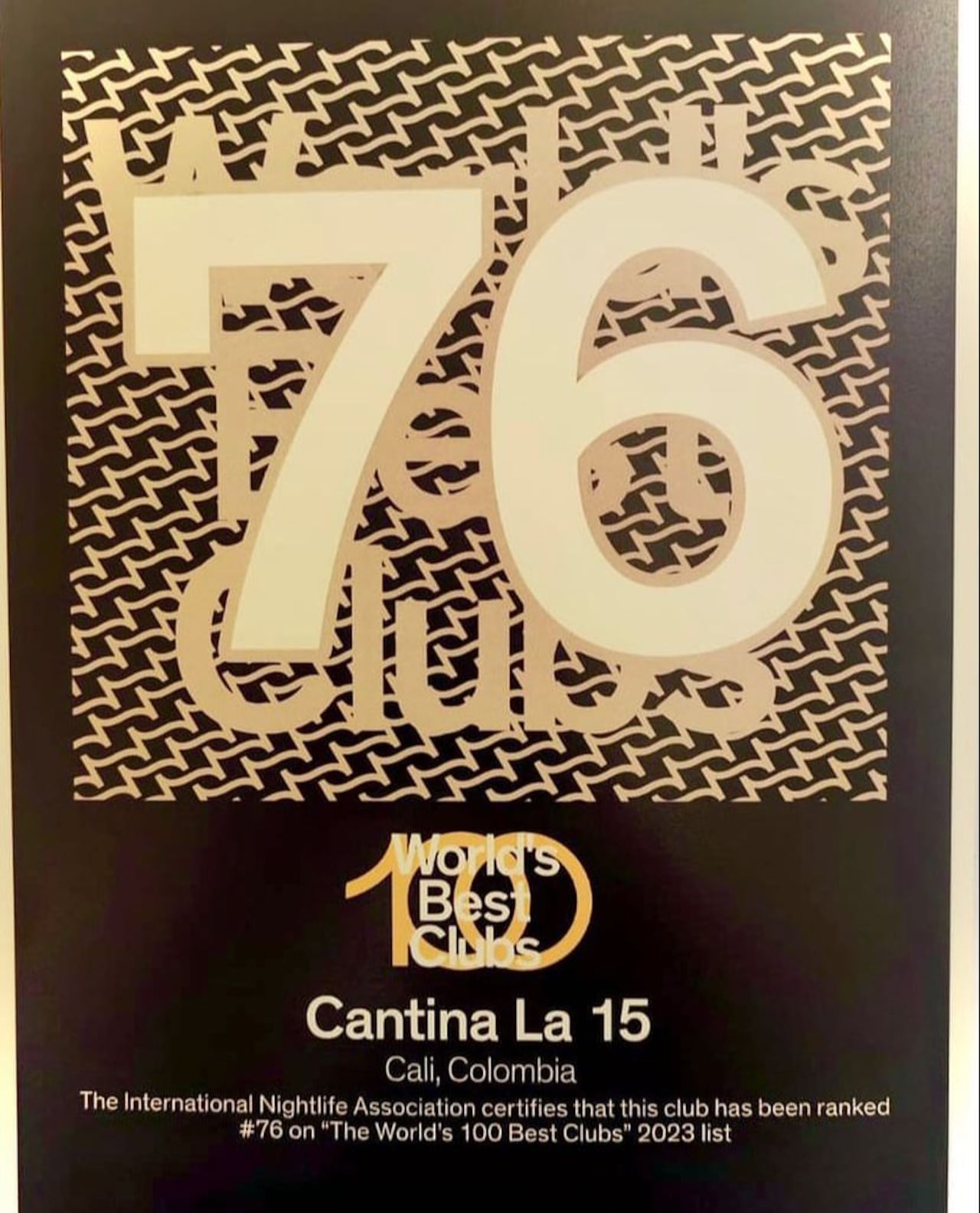 Este fue el reconocimiento entregado a Cantina la 15.