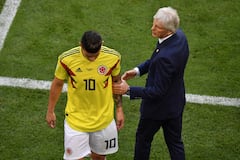 James Rodríguez no tuvo un buen rendimiento durante el Mundial de Rusia 2018. Pekérman era el seleccionador en ese momento.