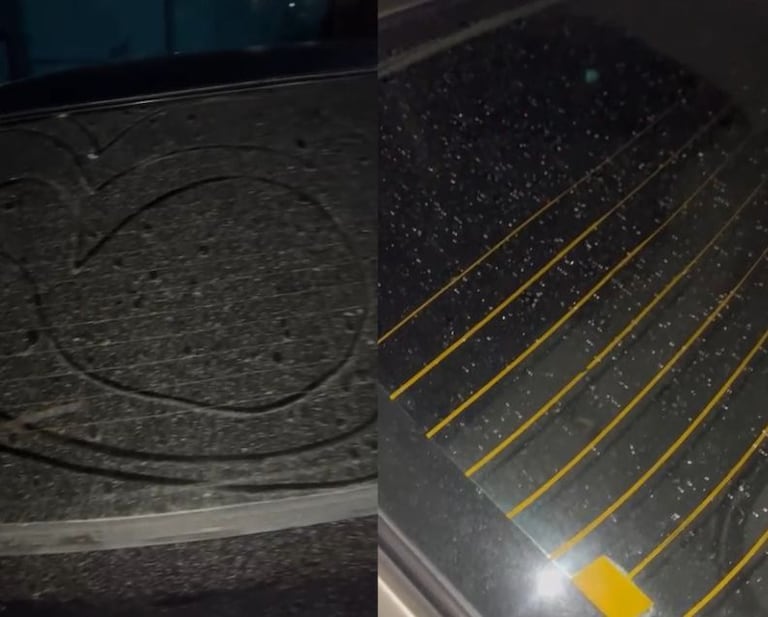 Los vehículos que se movilizan por Timbío termina "arropados" por la ceniza volcánica, fenómeno que se intensificó en las horas de la noche de este jueves 11 de diciembre de 2025.