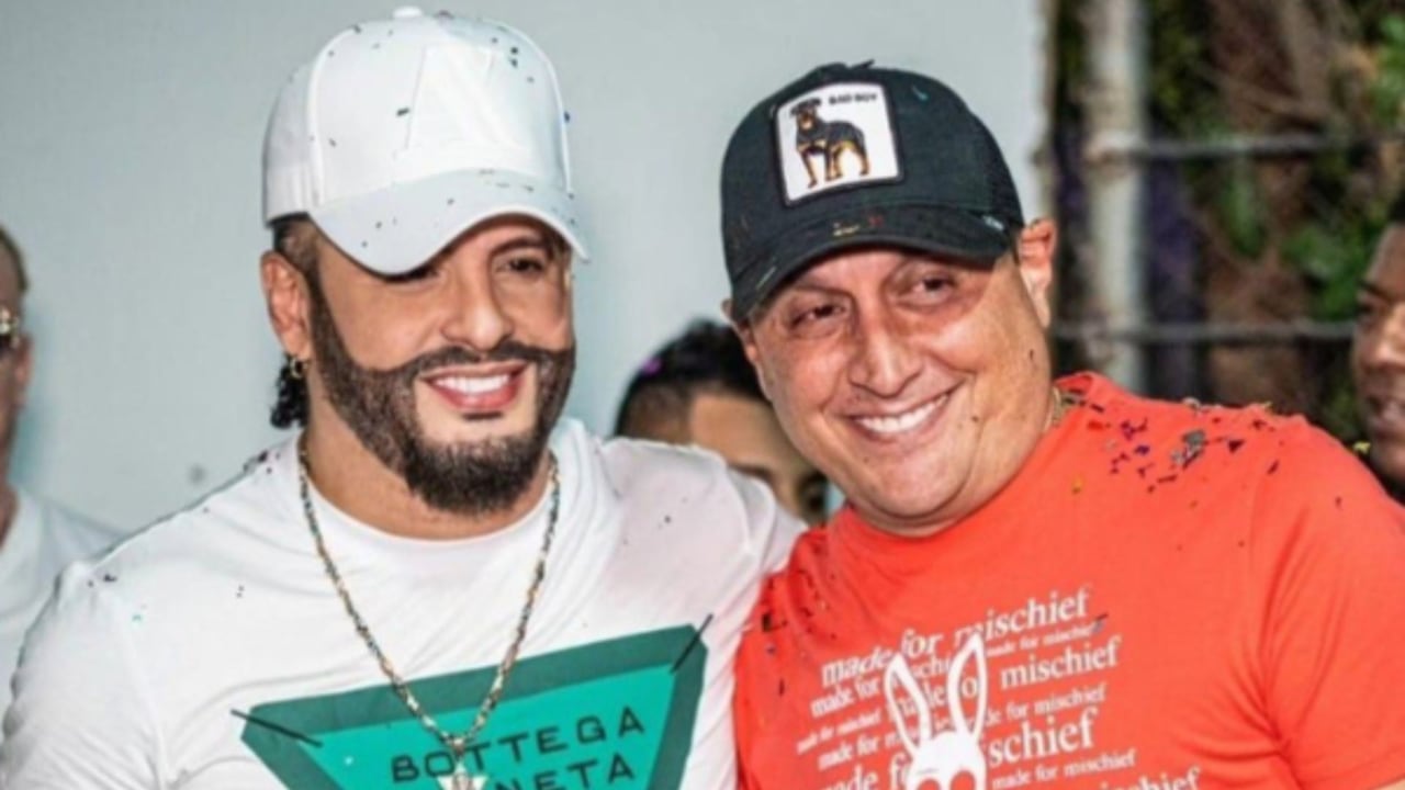 Nelson Velásquez y su mánager Alex Eduardo Díaz.