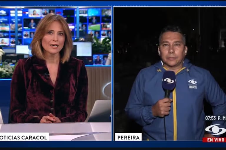 periodista de ‘Noticias Caracol’ transmitió desde Pereira mientras su familia resultaba afectada