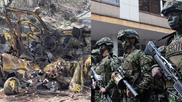 Carro bomba en Cauca y miembros del Ejército.