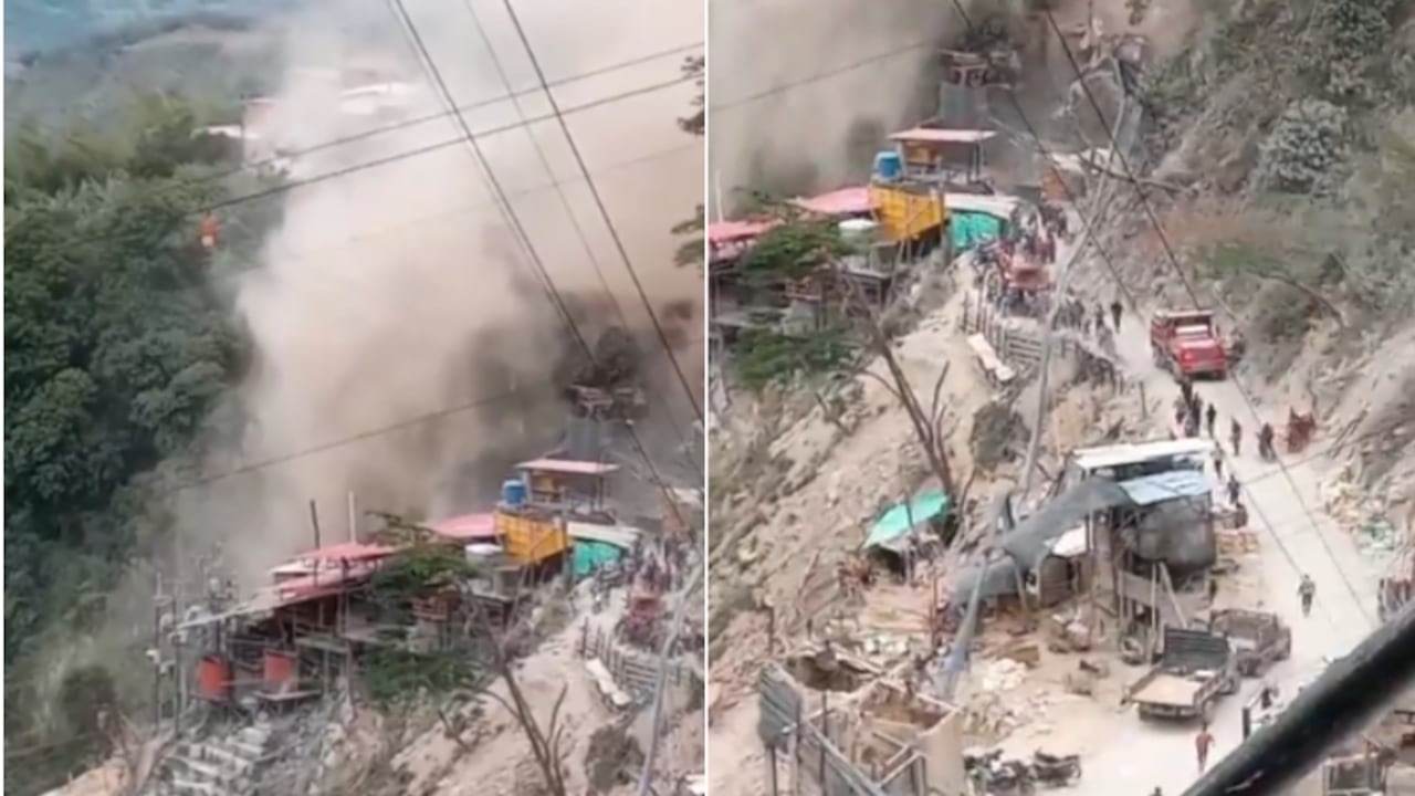 Organismos de socorro y equipos de salvamento minero atendieron la emergencia registrada este jueves tras la explosión de un molino en una mina de Marmato, Caldas.