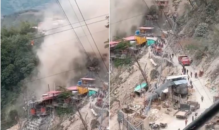 Organismos de socorro y equipos de salvamento minero atendieron la emergencia registrada este jueves tras la explosión de un molino en una mina de Marmato, Caldas.