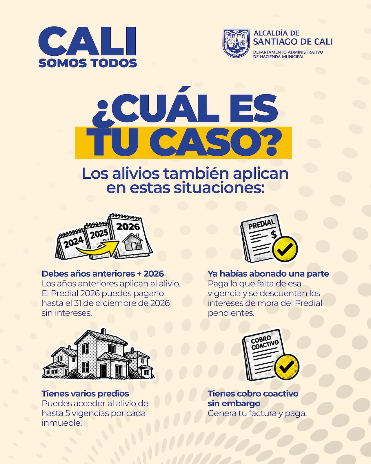Los contribuyentes podrán descargar sus facturas con el descuento del 100 % en intereses a través de la página web de la Alcaldía o acudir a los puntos de atención presencial habilitados.