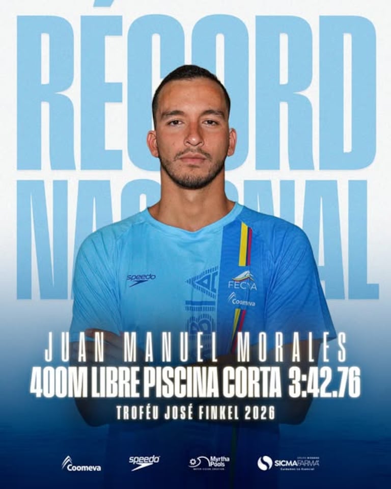 Juan Manuel Morales estableció una nueva marca nacional durante su participación en el Troféu José Finkel 2026.
