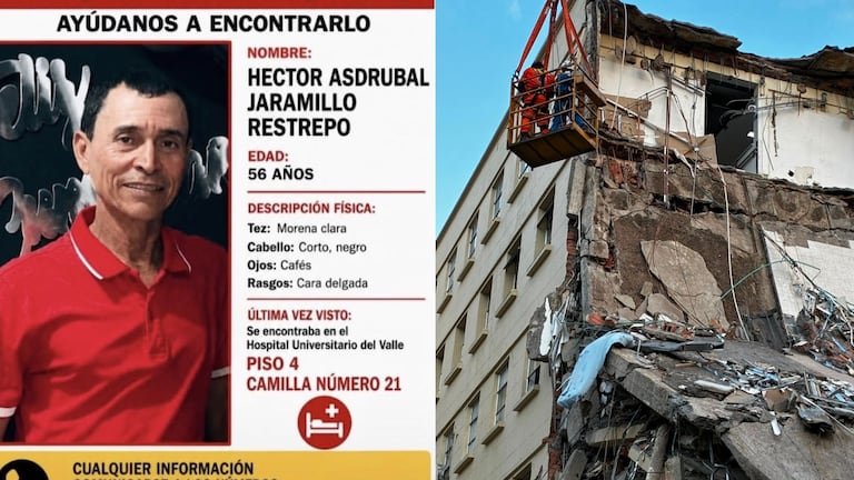 Héctor Asdrúbal Jaramillo Restrepo es una de las casi 111 personas desaparecidas en Cali entre los escombros como consecuencia del fuerte terremoto de 7.4 de magnitud.