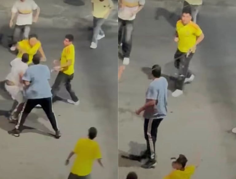 Las grabaciones muestran a varios hombres enfrentándose mientras decenas de ciudadanos observan con preocupación o intentan abandonar el lugar. La aparición de un individuo empuñando un arma generó especial alarma entre los habitantes del sector, quienes solicitaron mayor presencia de las autoridades.