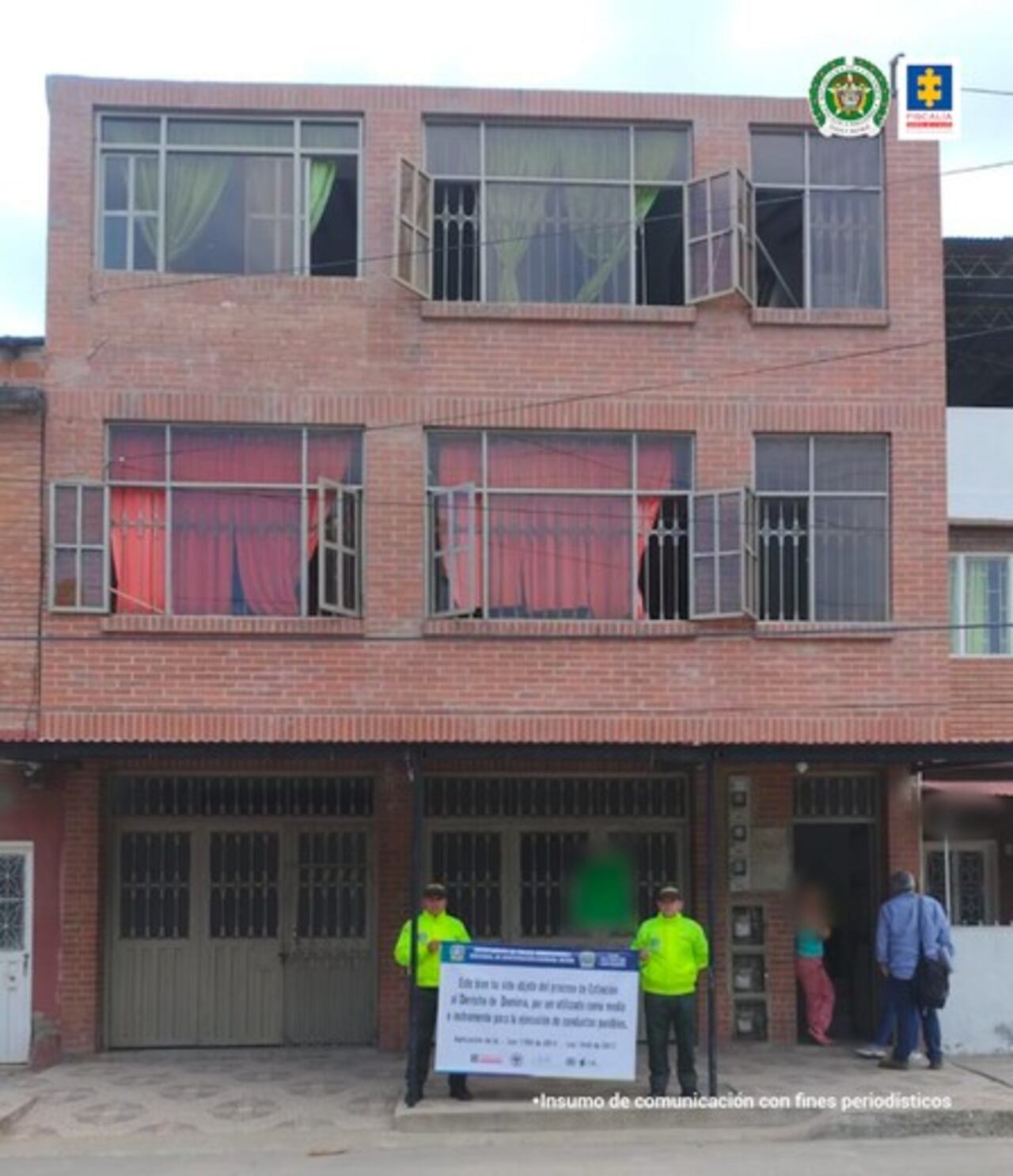 La Fiscalía adelantó diligencias para ocupar bienes de la banda 'Los del Sur' con fines de extinción de dominio.