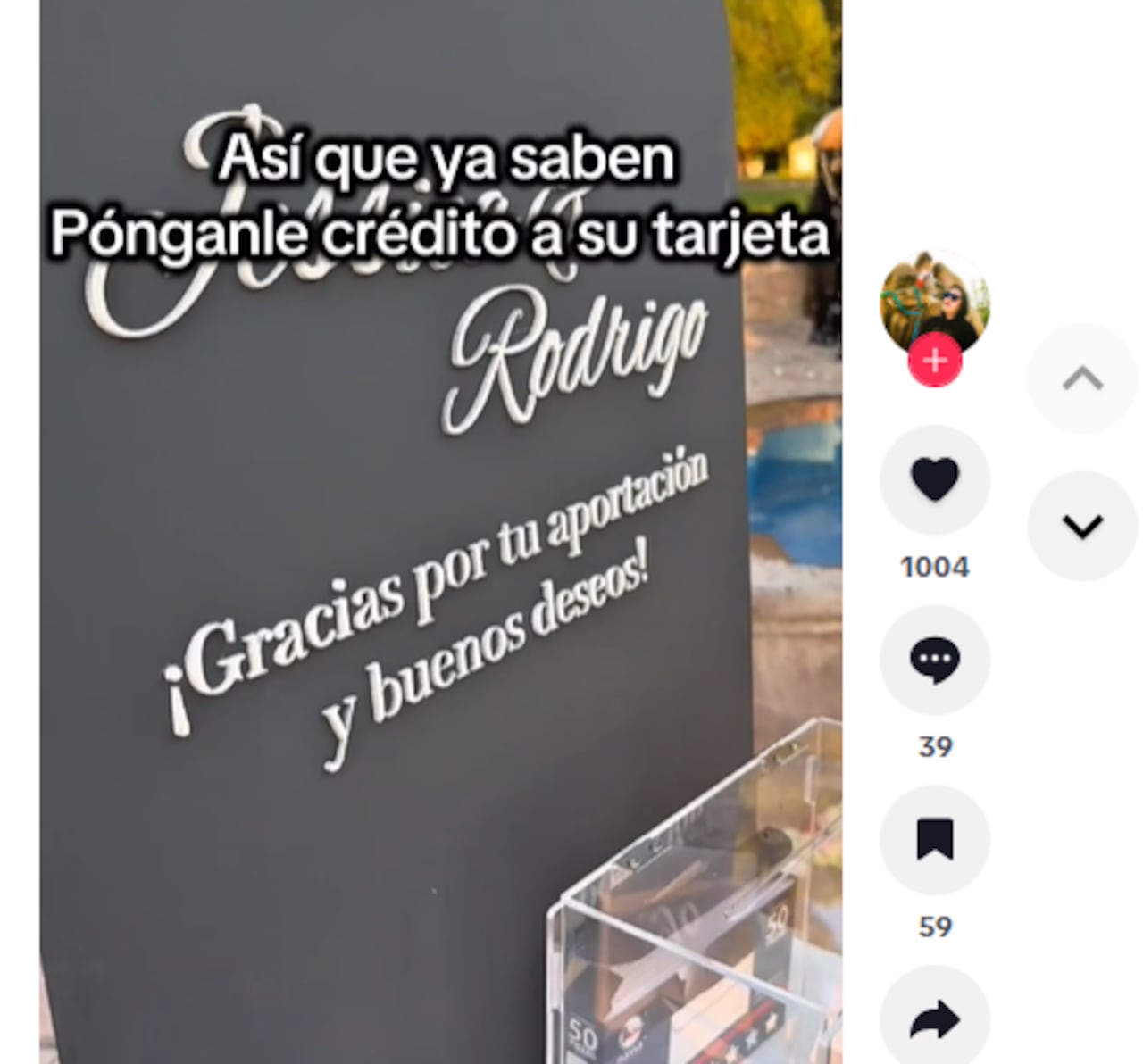 La pareja dejó un mensaje para sus invitados.