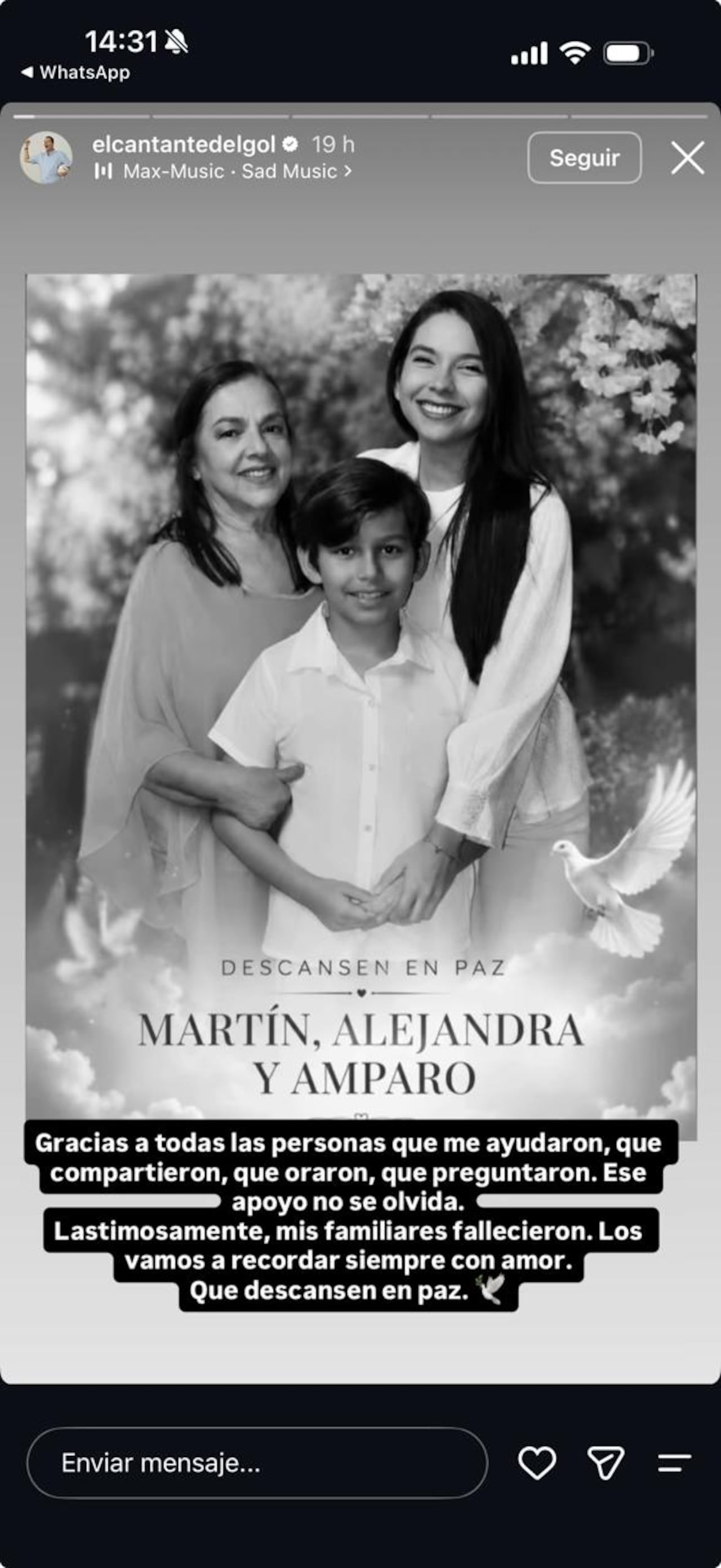 Familiares de Javier Fernández