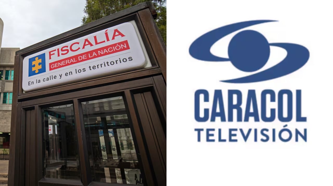 Fiscalía General de la Nación y logo de Caracol Televisión.