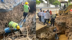 Trabajos de reparación de tuberías de la red de acueducto por parte de Emcali