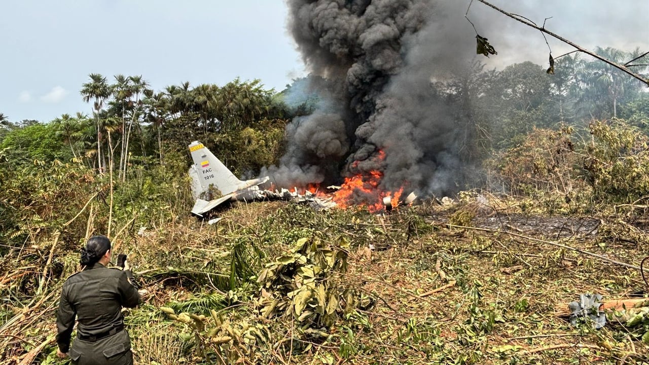 Este es el avión Hércules de la FAC accidentado en Puerto Leguízamo, Putumayo.