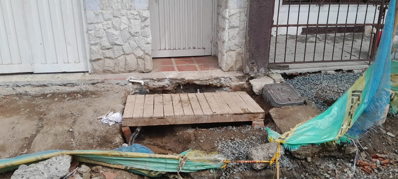 Cuadra afectada por obra en Yumbo